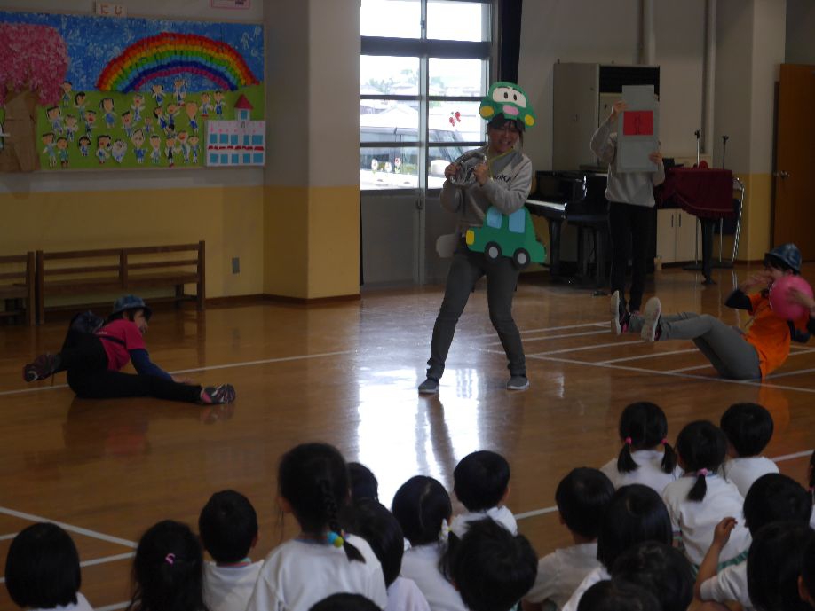 交通安全教室だ!(年中・年少そしてあひる・2歳さん・参上)